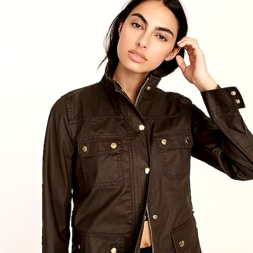 J. crew Downtown Field Jacket in Olive Green Size Small
